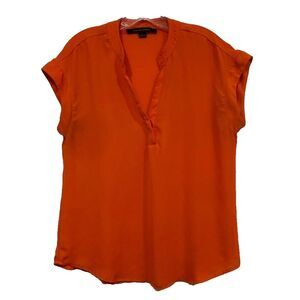 Cynthia Steffe Women’s Orange Short Sleeve Blouse Top Casual Size Small S